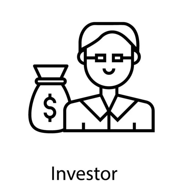 Icoon Van Investor Line Design — Stockvector