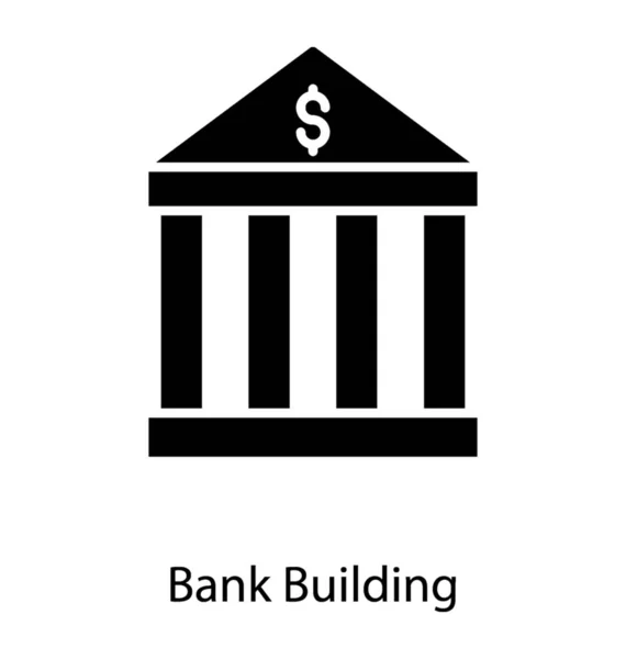 Design Glifo Ícone Banco — Vetor de Stock