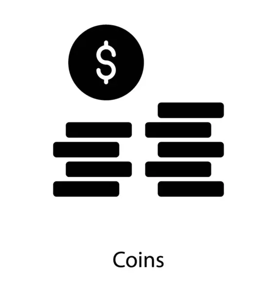 Значок Монеты Доллара Твердом Дизайне — стоковый вектор