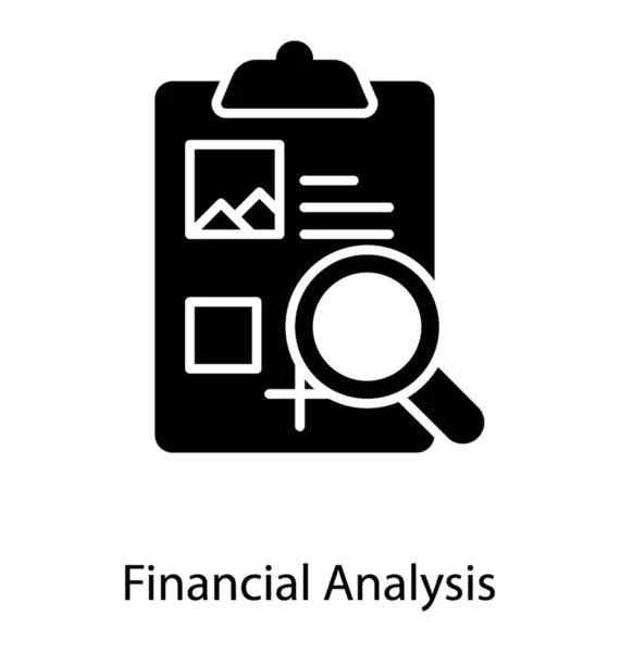 Значок Финансового Анализа Дизайне Глифов — стоковый вектор