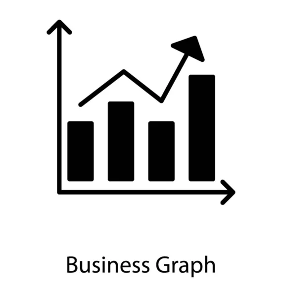Glyph Design Growth Graph Icon — стоковый вектор