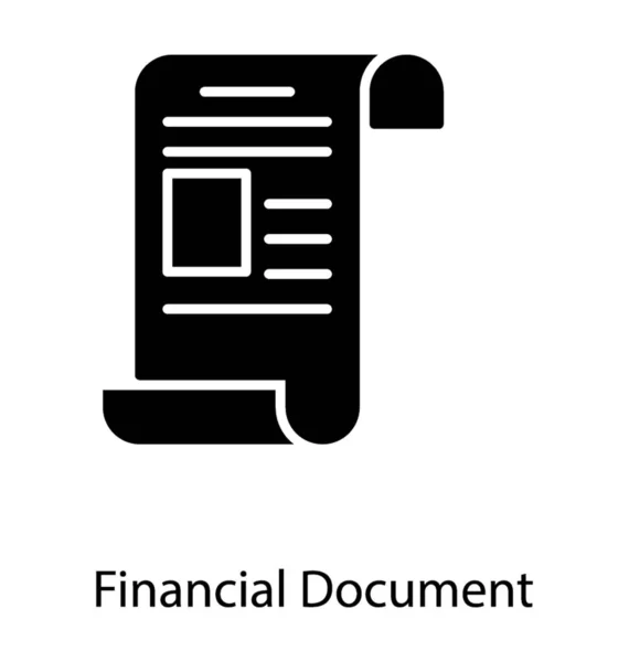 Ikona Finančního Dokumentu Pevném Návrhu — Stockový vektor