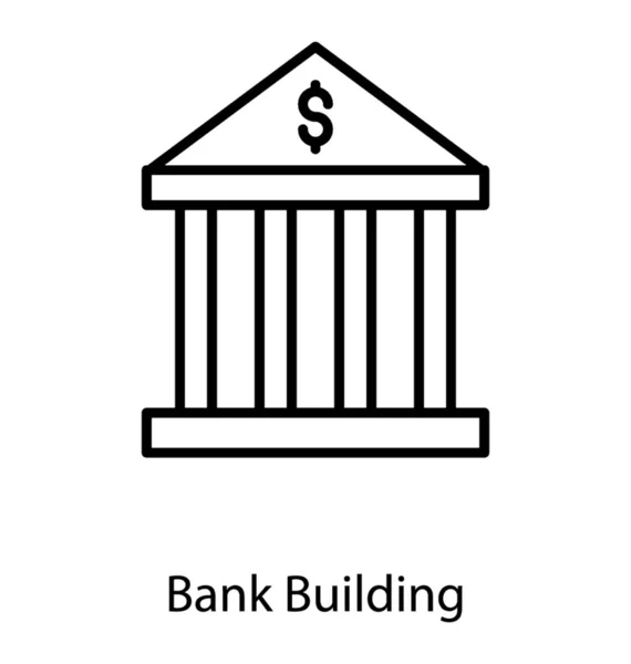 Diseño Línea Icono Del Banco — Vector de stock