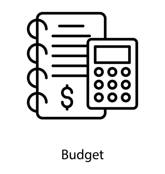 Дизайн Иконки Линии Финансового Бюджетирования — стоковый вектор