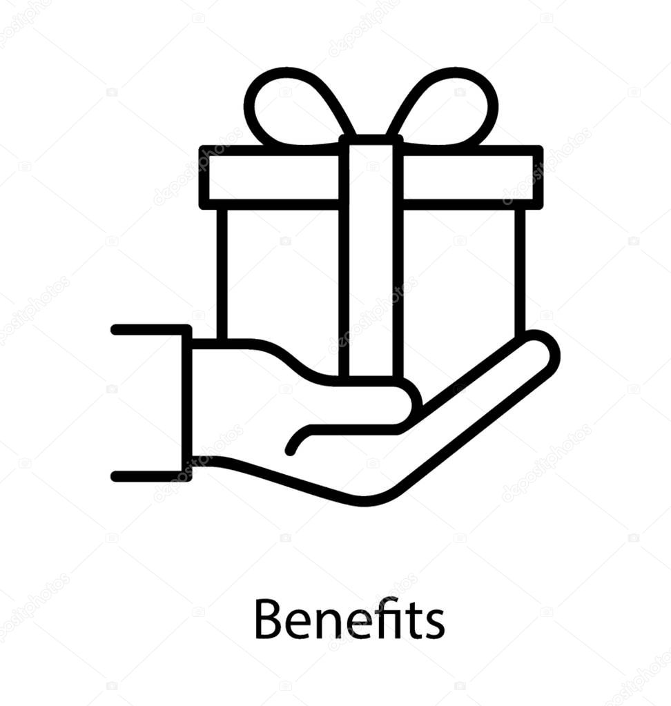 Benefits icon isolated on white background 