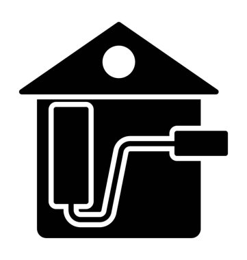 Ev bakımı, dış cephe boyası glyph simgesi 