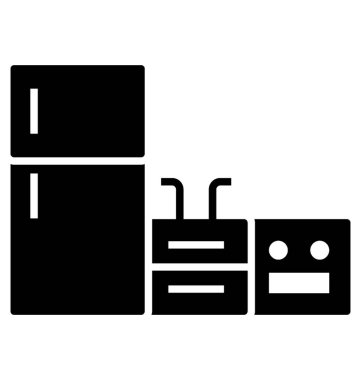 Mutfak glif vektör simgesi 