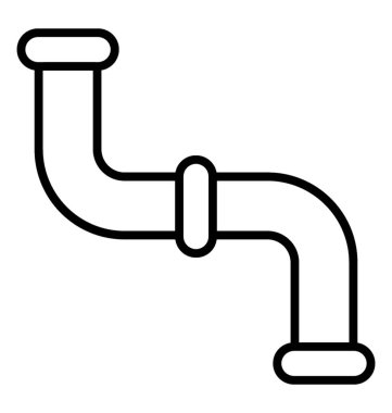 Donanım, su borusu hattı simgesi 