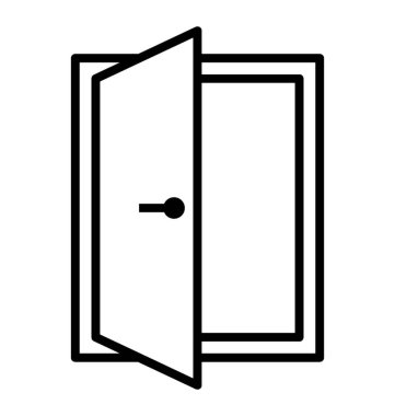 Açık kapı hattı simgesi, giriş ve çıkış konsepti 