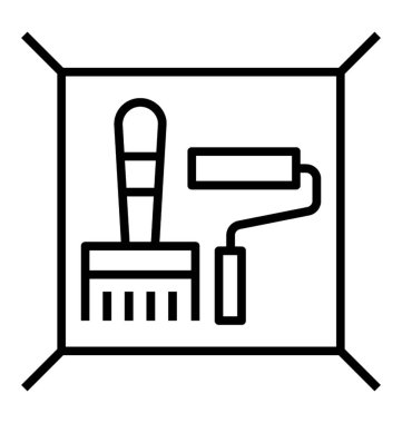 Boyama araçları veya ev dekorasyonu, boyama çizgisi simgesi 