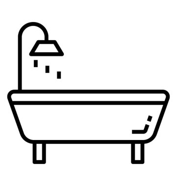 Küvet beyaz arkaplanda izole 