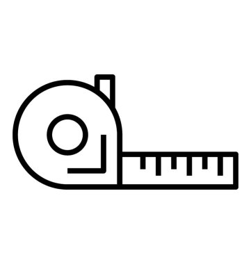 Bir ölçüm aracı, bant ölçüsü çizgi simgesi