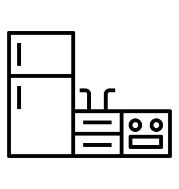 Mutfak çizgisi vektör simgesi 