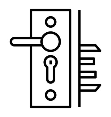Erişim, kapı kilit çizgisi simgesi 