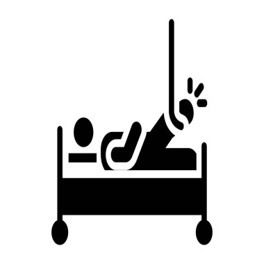 Hasta kişi piktogramı katı vektör tasarımı.