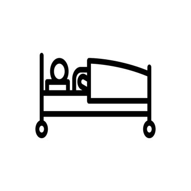 Hasta kişi piktogram Çizgi vektör tasarımı.