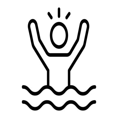 Boğulan adam simgesinin pictogramı.