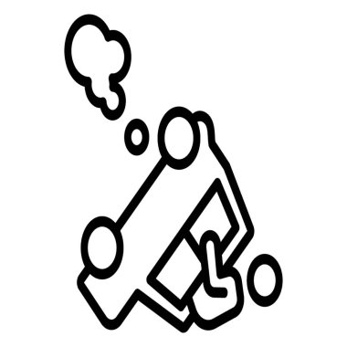 Çizgi tasarımında araba kazasının pictogramı