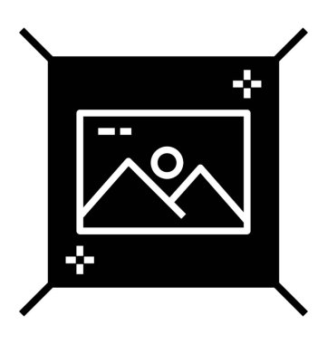 Asılı dekorasyon, glyph simgesifotoğraf çerçevesi 