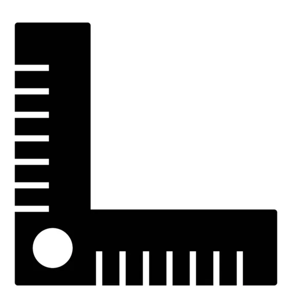 Icono Regla Medición Vector Glifo — Archivo Imágenes Vectoriales