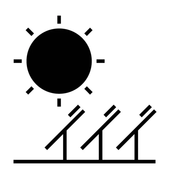 Icono Luz Solar Diseño Sólido — Vector de stock