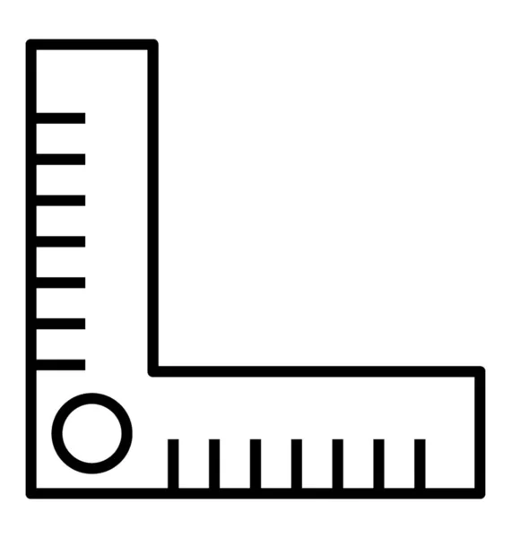 Iicon Του Χάρακα Μέτρησης Στη Γραμμή Διάνυσμα — Διανυσματικό Αρχείο