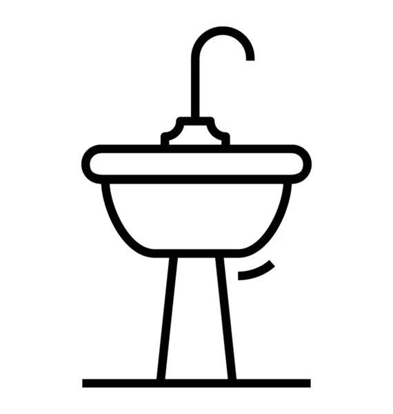 Lavabo Línea Icono Diseño — Vector de stock