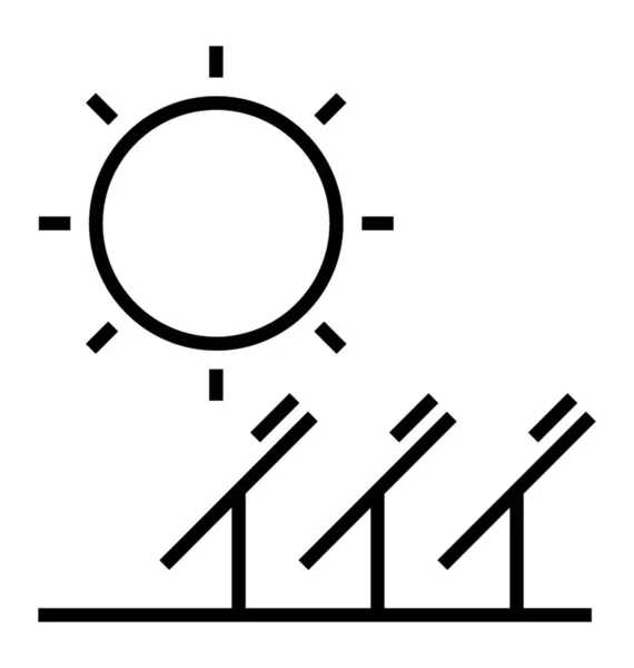 Icône Lumière Solaire Dans Conception Ligne — Image vectorielle