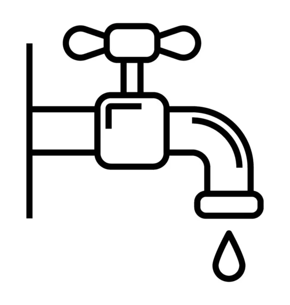 Піктограма Лінії Водопровідних Кранів — стоковий вектор