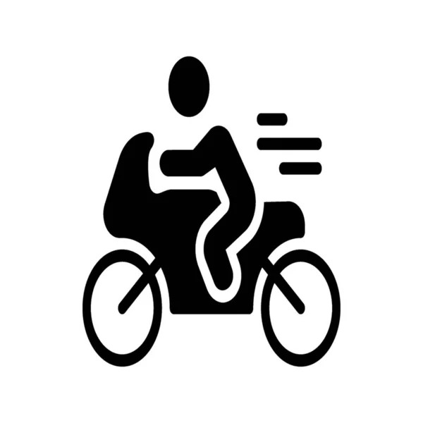 Ikon För Bike Rider Glyph Design — Stock vektor