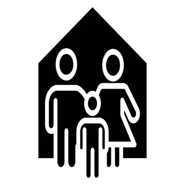 グリフデザインにおける家族保険のピクトグラム — ストックベクタ