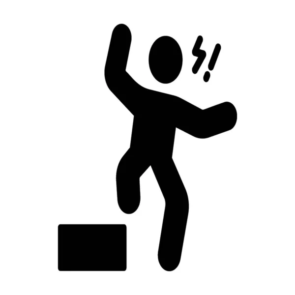 Man Tripping Pictogram Glyph Vector — Stock Vector