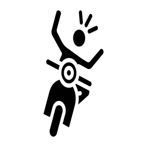 Icon Bike Rider Glyph Design — Stock Vector