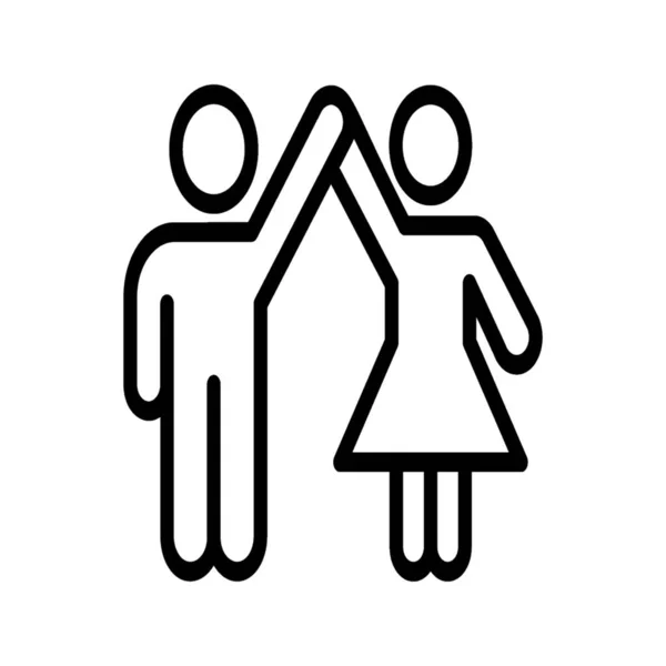 Icône Couple Dans Pictogramme Ligne — Image vectorielle