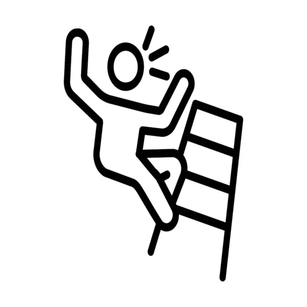 Liniendesign Des Treppensturzes Piktogramm — Stockvektor