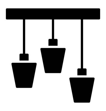 Beyaz arka planda izole edilmiş asma lambalar 