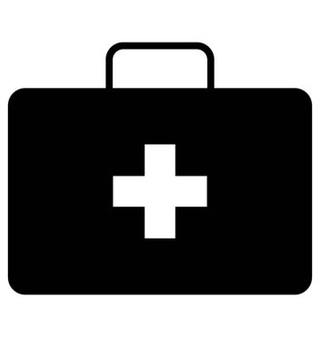 Acil yardım, glyph vektörilk yardım kutusu 