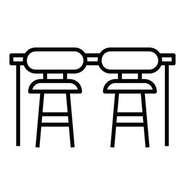 Satır tasarımında yemek masası simgesi 