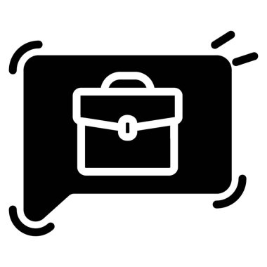 Portföy içinde sohbet balonu, iş sohbet simgesi.