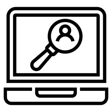 Satır tasarımında arama çalışanı simgesi.