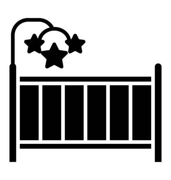 Babybett Babybett Glyphen Symbol — Stockvektor