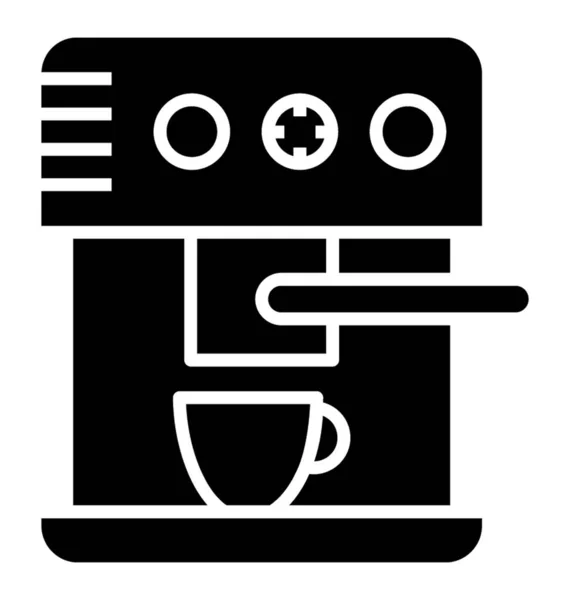 Koffiezetapparaat Icon Solide Ontwerp — Stockvector