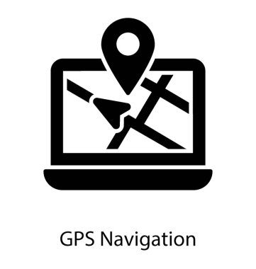 Gps navigasyon glyph simgesi 