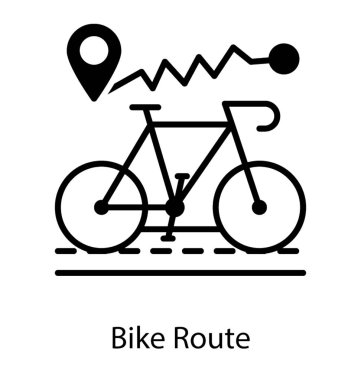 Beyaz arka planda yalıtılmış bisiklet rota simgesi 