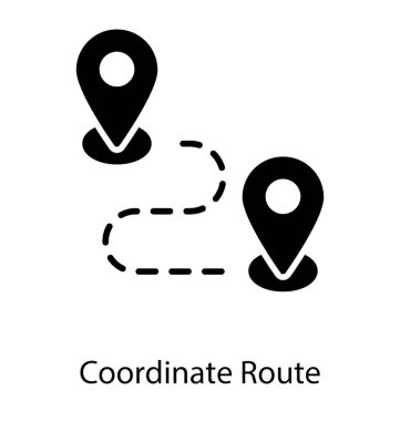 Glyph simgesinde koordinat rotası  