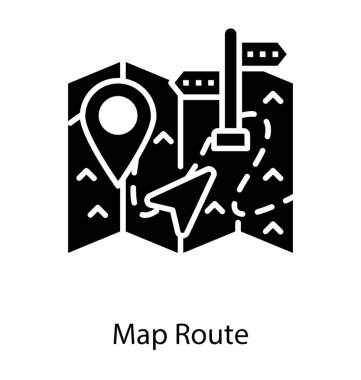 Harita rotası, glyph vektörü 