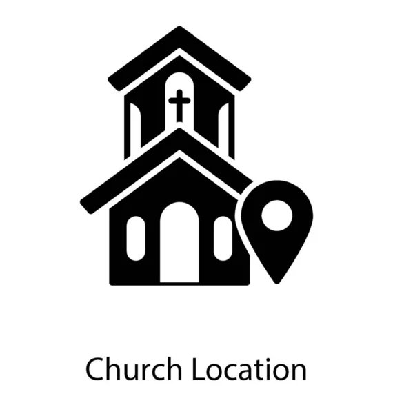 Christenen Heilige Plaats Kerk Locatie Glyph Vector — Stockvector