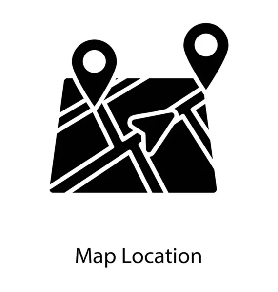 Map Location Glyph Icon — Stock Vector
