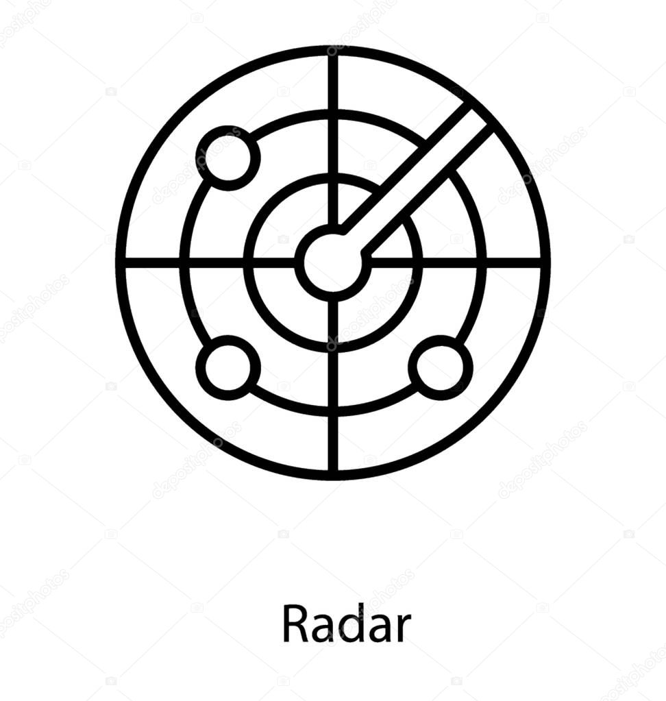 Detecting device, radar, line vector  
