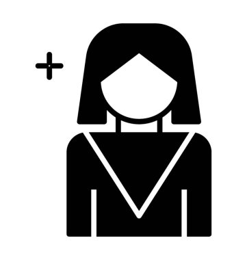 Glyph tasarımında kadın çalışan simgesi.